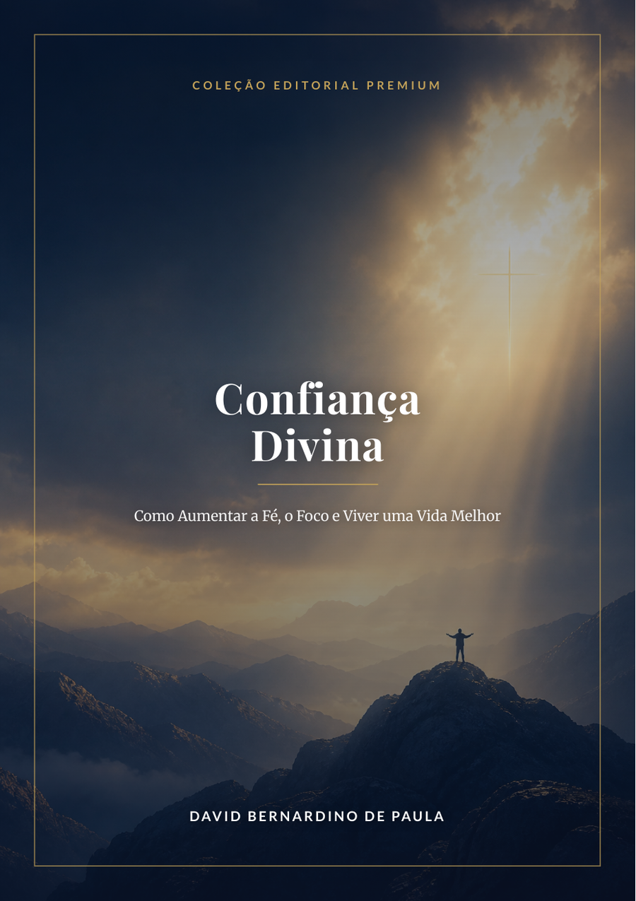 Capa do livro Confiança Divina, de David Bernardino de Paula, coleção editorial premium em azul-marinho e dourado