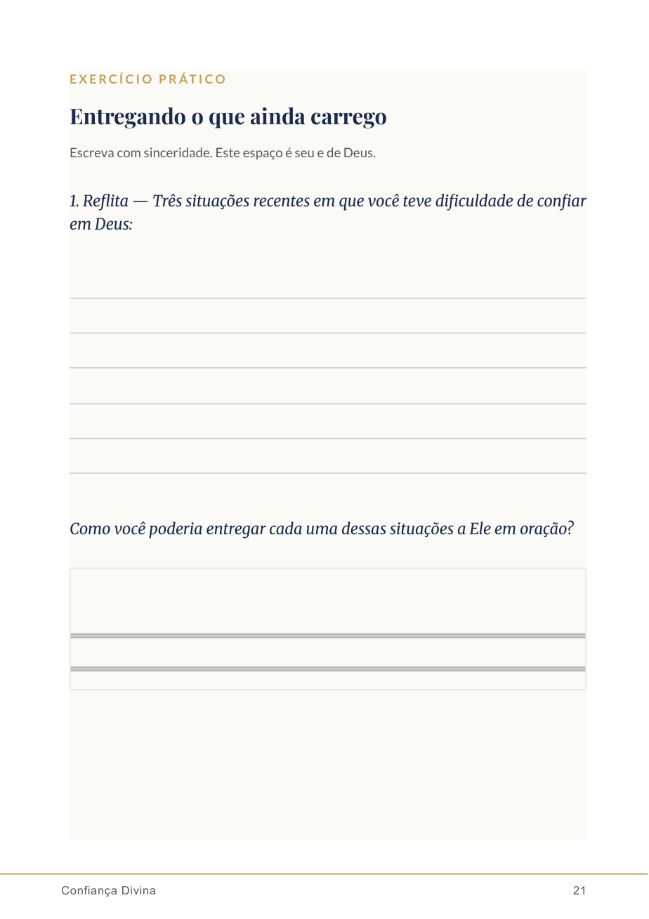 Exercício prático com espaços para escrever